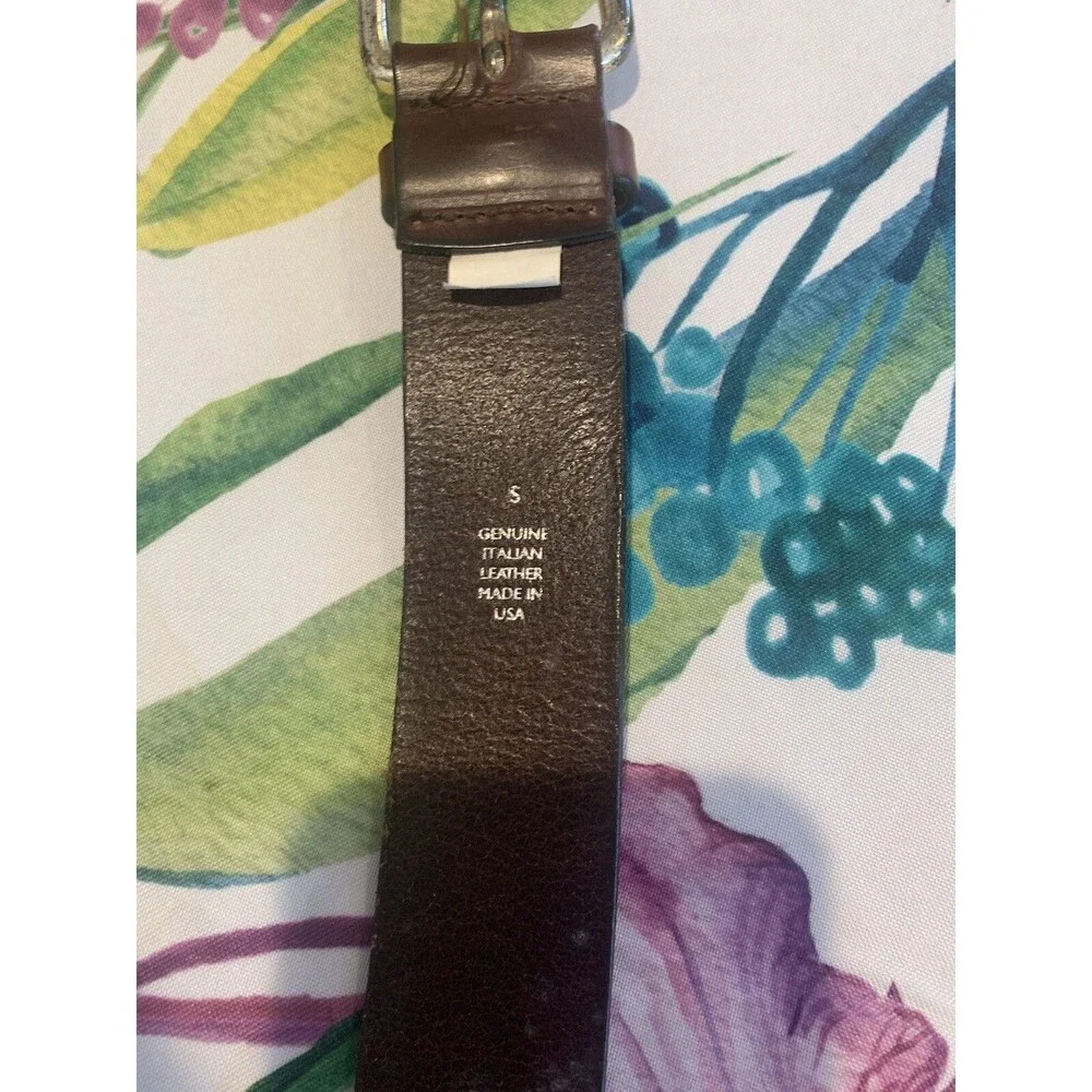 EXPRESS Men's Brown Italian Leather Single Prong Distressed Belt Sz Small